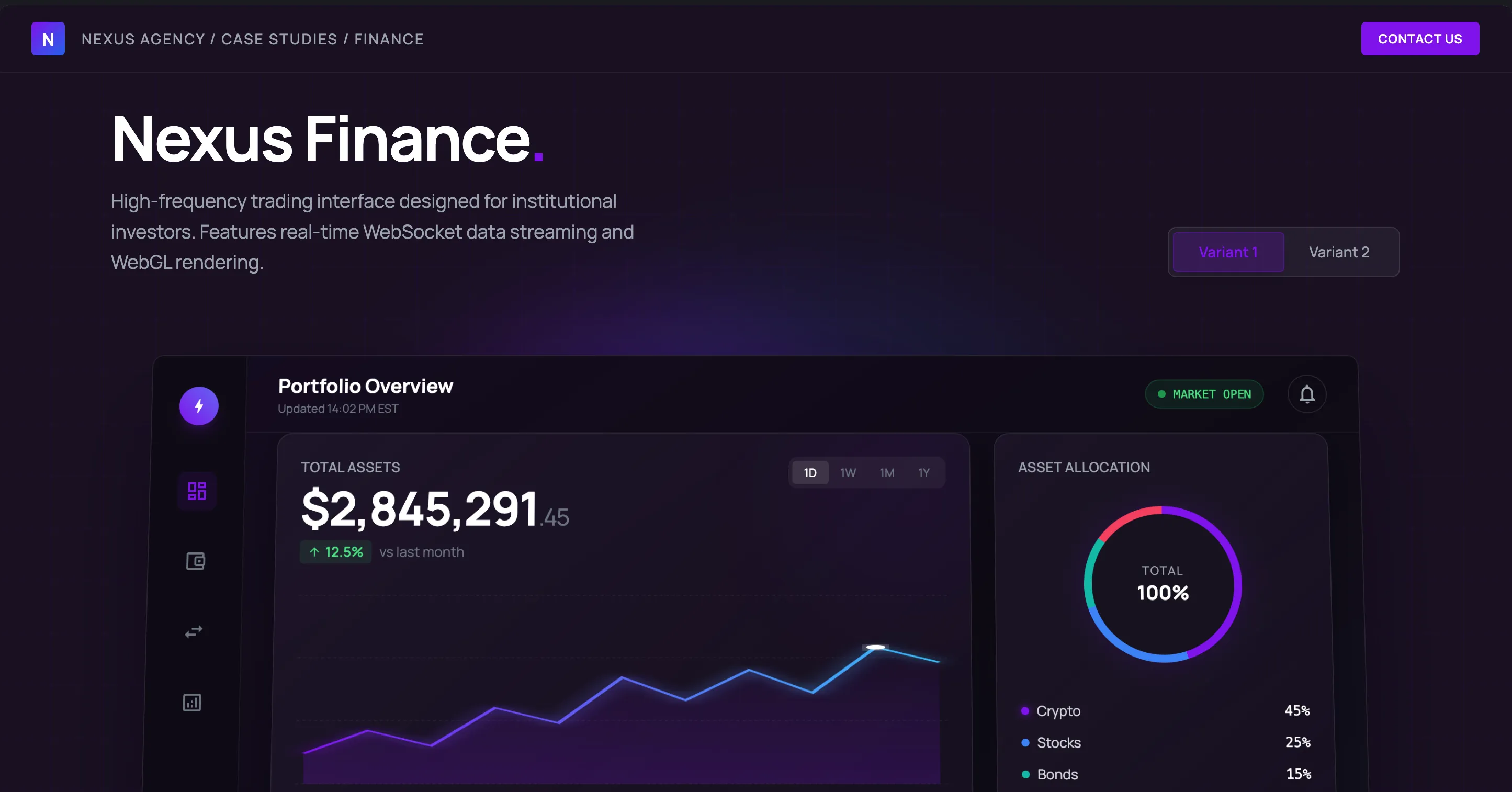 Nexus Finance Dashboard case study preview